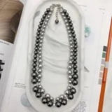[S] GEMZ & CO RCS NECKLACE 6M/9M,LIGHT GREY PEARL/DARK GREY PEARL, NE-004 (Z142)