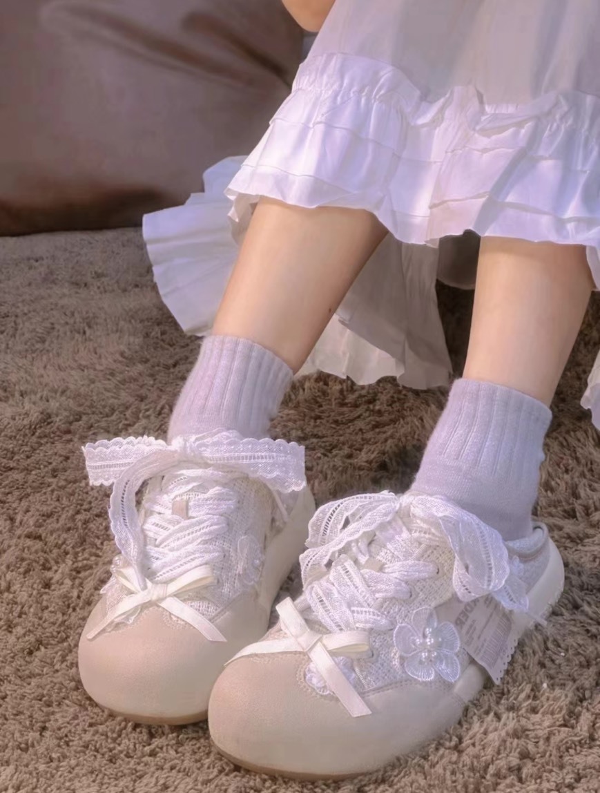 【預購】OLD ORDER 緞帶芭蕾風 勃肯麵包鞋 米白 O2320740