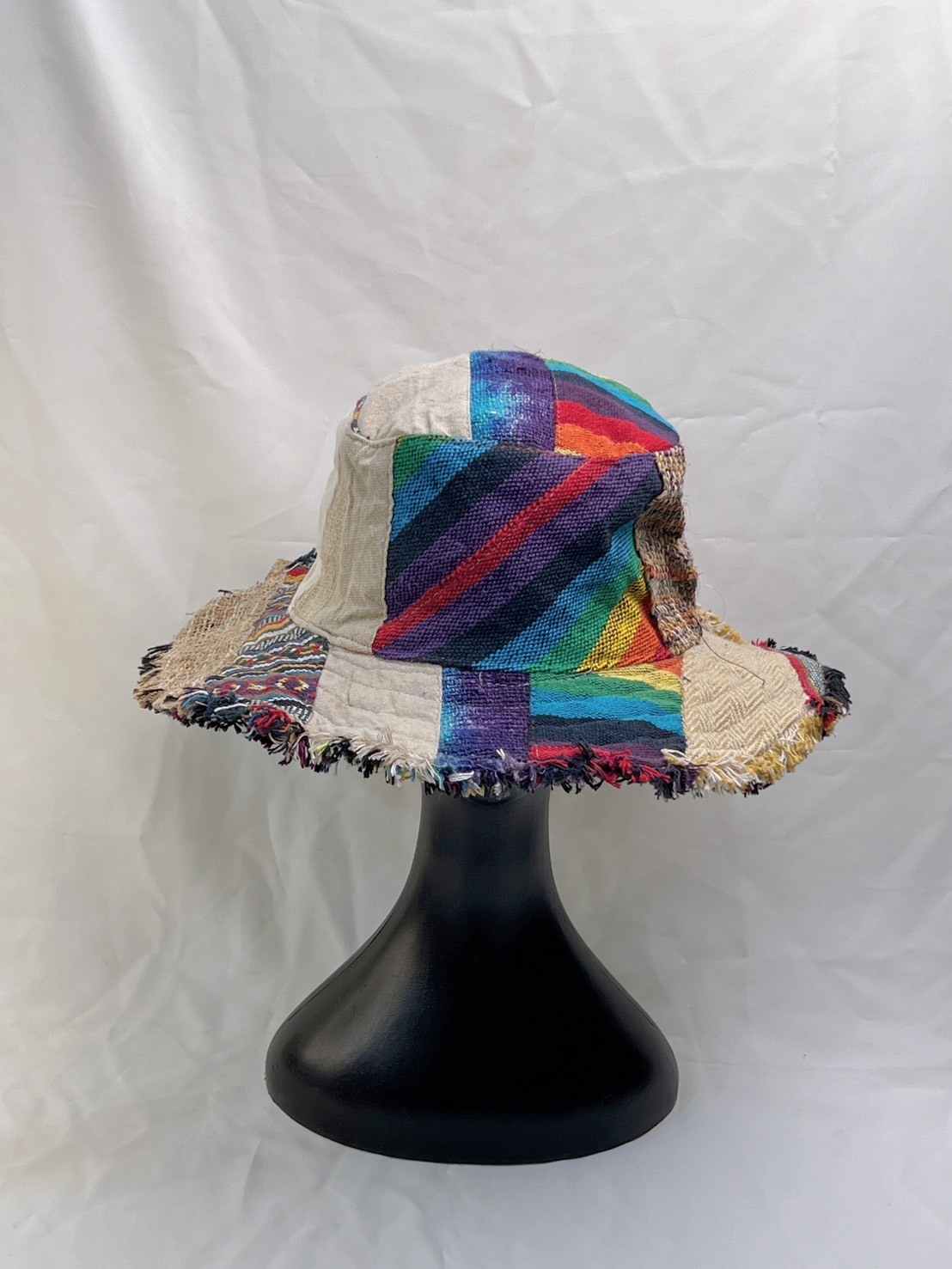 [尼泊爾手作] 拼布漁夫帽/寬緣版