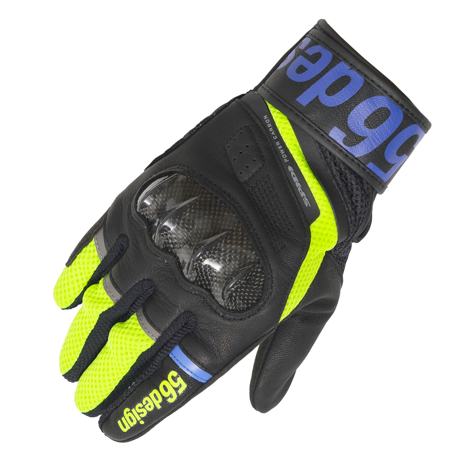 56DESIGN × SPIDI POWER CARBON手套拳部碳纖維護具，專利材質吸收衝擊，騎士專屬防護