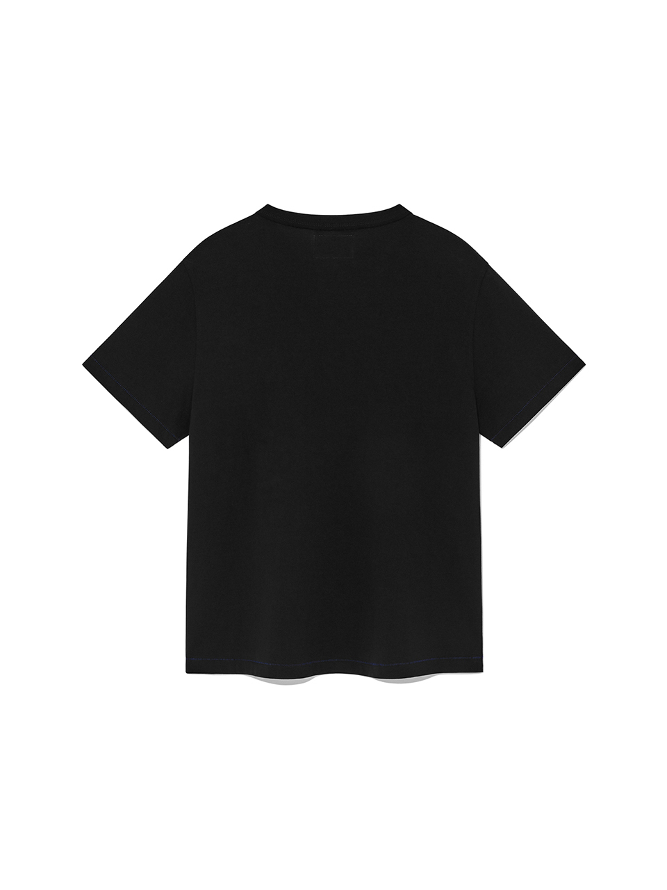 花卉布貼LOGO上衣 黑色