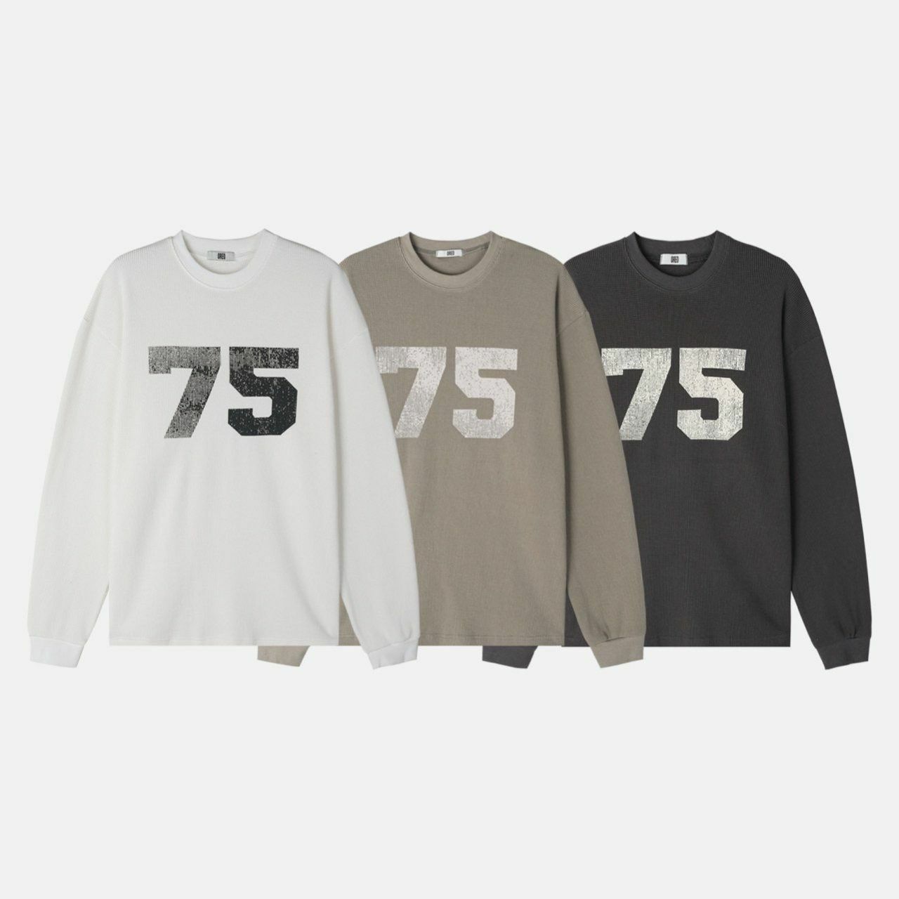 暗格紋數字圖案長袖衫 OREO-108T