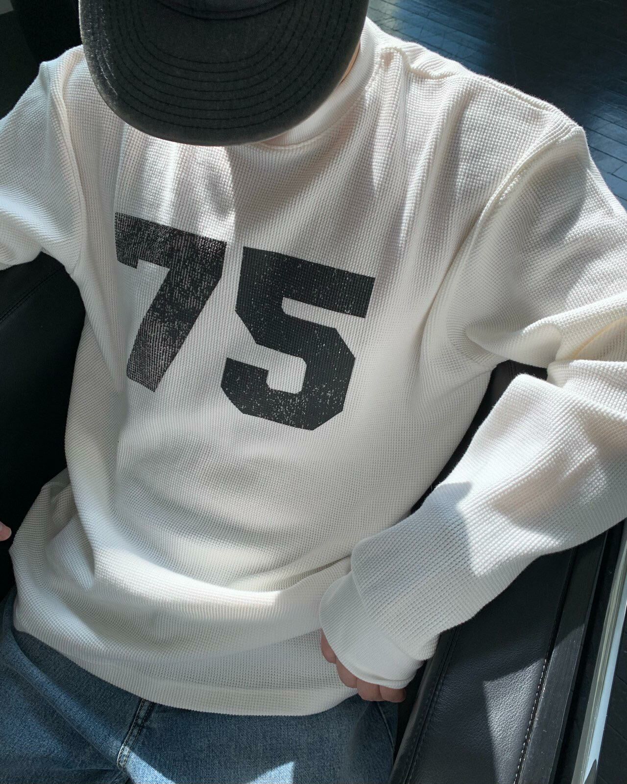 暗格紋數字圖案長袖衫 OREO-108T