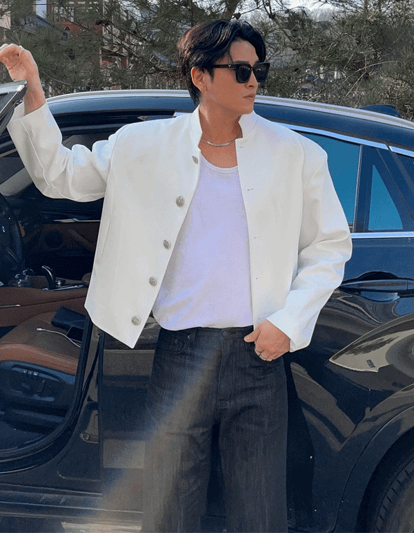 里奇半立領短款夾克