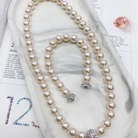 [S] GEMZ & CO RCS 1 SET NECKLACE & BRACELET,CREAMROSE PEARL, NE-033/BR-033 (Z149)