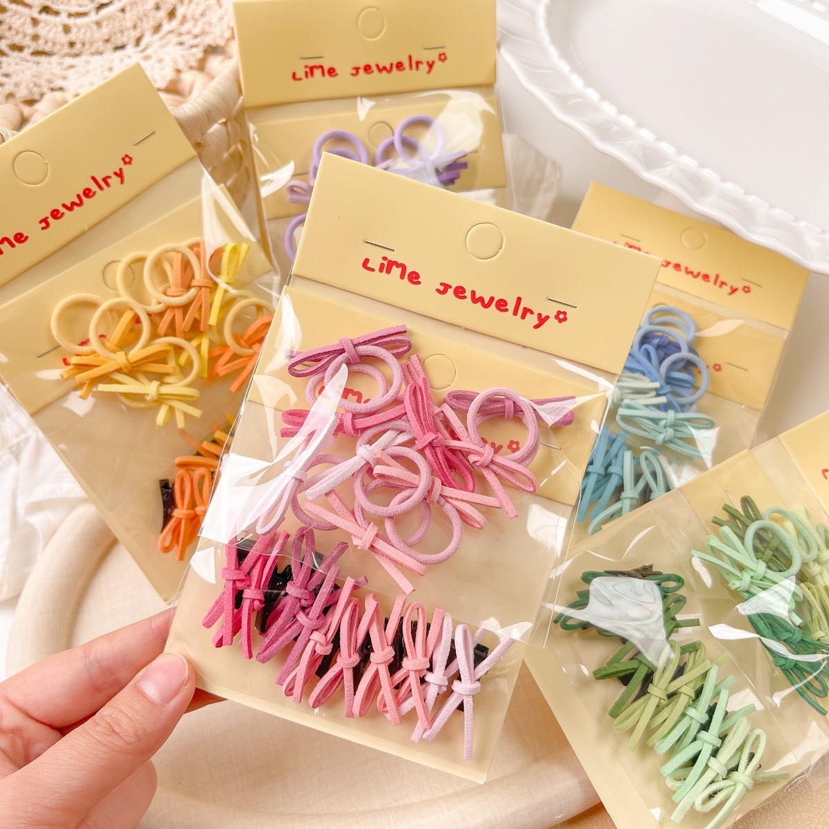 繽紛蝴蝶結髮圈