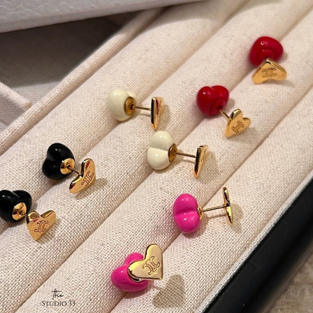 甜美愛心耳釘(特)