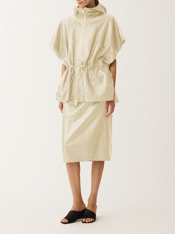 Fabiana Filippi  連帽拼接皮外套