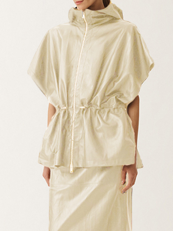 Fabiana Filippi  連帽拼接皮外套