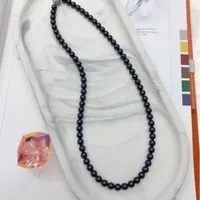 [S] GEMZ & CO RCS 1 SET NECKLACE & BRACELET,DARK PURPLE PEARL, NE-030/BR-030 (Z158)