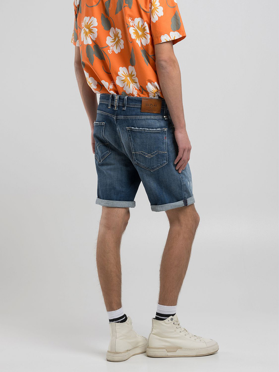 RBJ.981錐形丹寧牛仔短褲