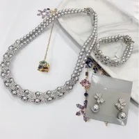 [S] GEMZ & CO RCS 1 SET NECKLACE/BRACELET/EARRINGS,LIGHT GREY PEARL, NE-001/BR-001/EA-001 (Z162)
