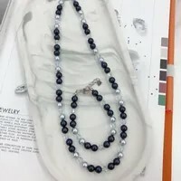 [S] GEMZ & CO RCS 1 SET NECKLACE & BRACELET,NIGHT BLUE/LIGHT BLUE/LIGHT AZORE, NE-013/BR-013 (Z180)