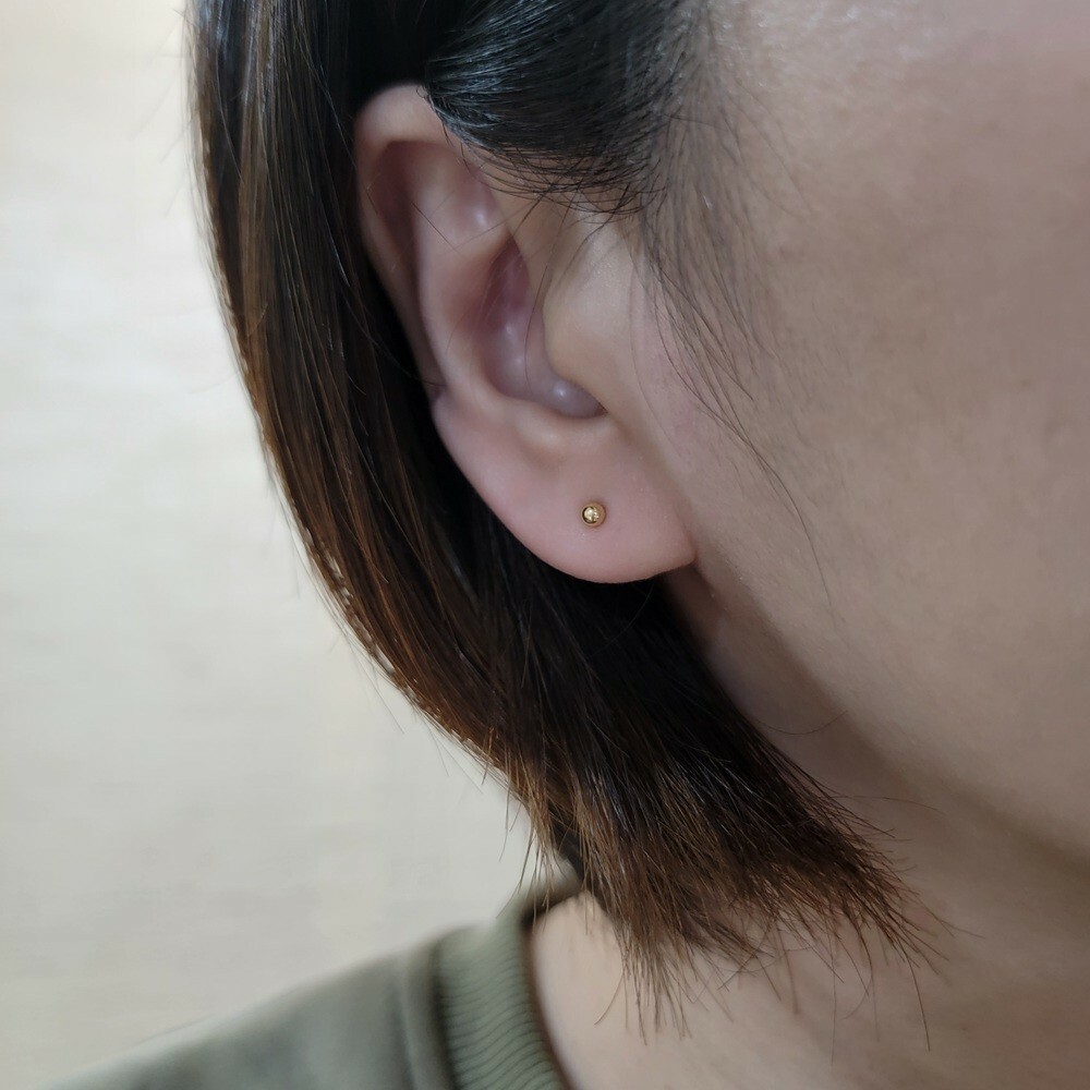 【me.luxe】K18金球耳環3mm/4mm