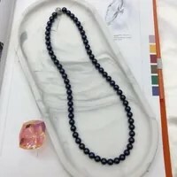 [S] GEMZ & CO RCS 1 SET NECKLACE & BRACELET,NIGHT BLUE PEARL, NE-029/BR-029 (Z175)