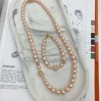 [S] GEMZ & CO RCS 1 SET NECKLACE & BRACELET,PEACH PEARL, NE-040/BR-040 (Z174)