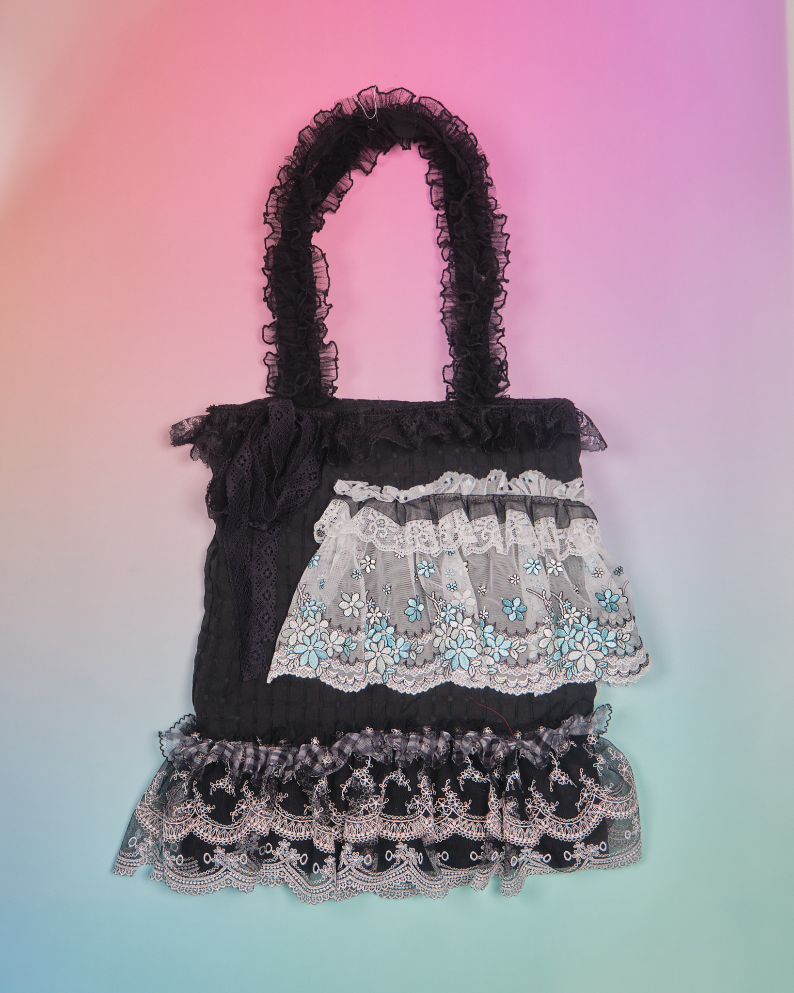 11920 蕾絲格子托特包