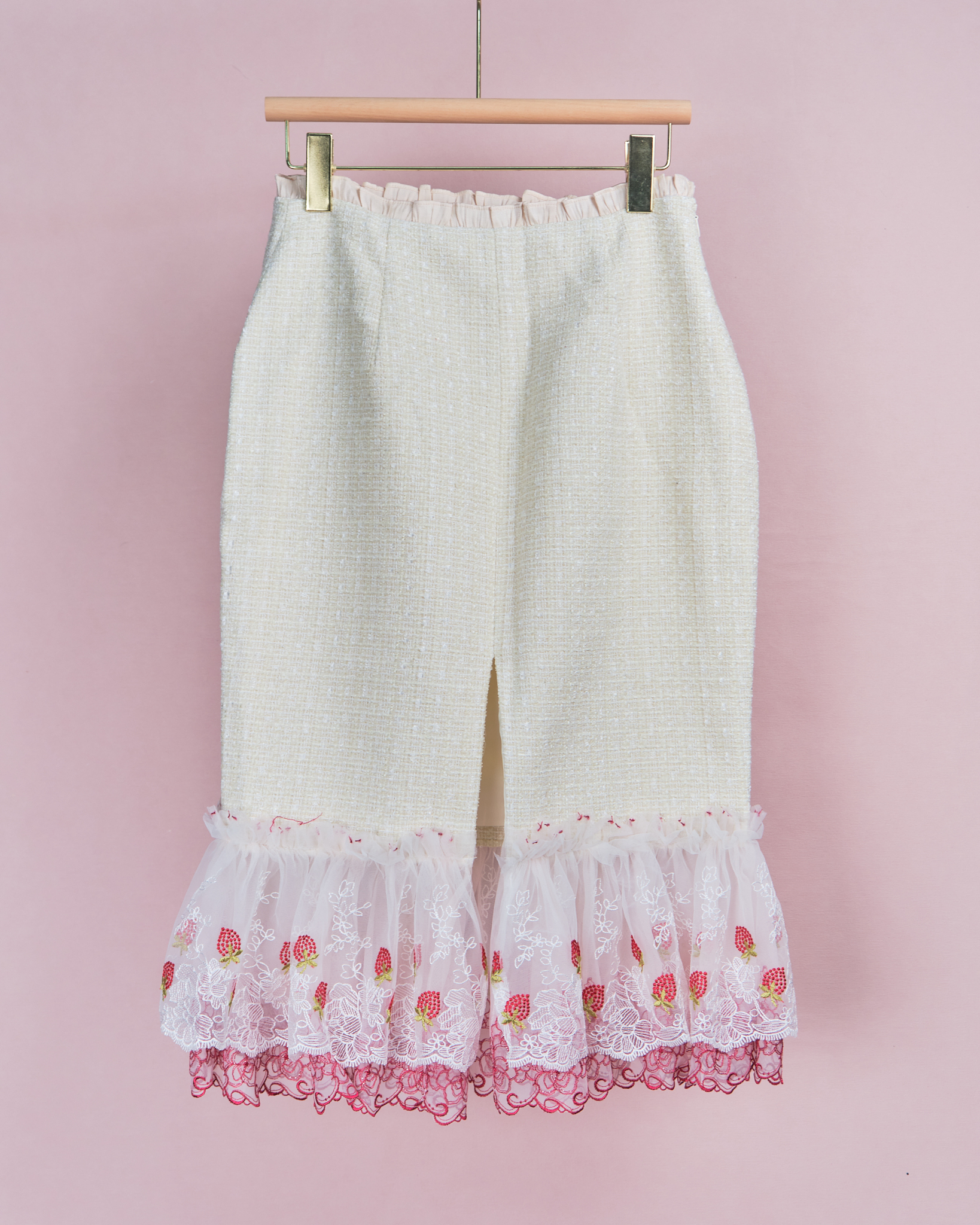 11933 蕾絲蝴蝶結綁繩設計包臀魚尾裙