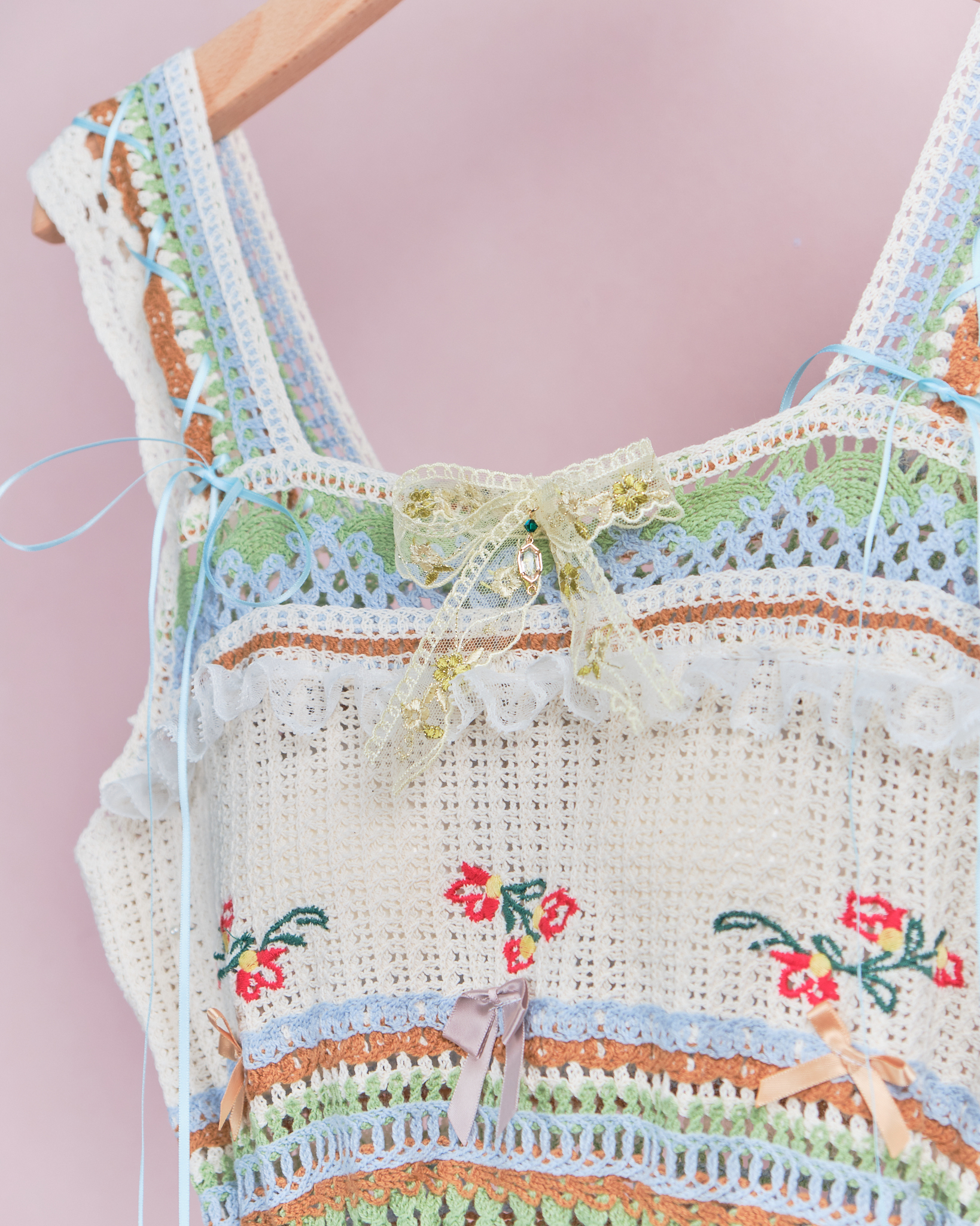 11927 渡假風針織背心前開叉連衣裙