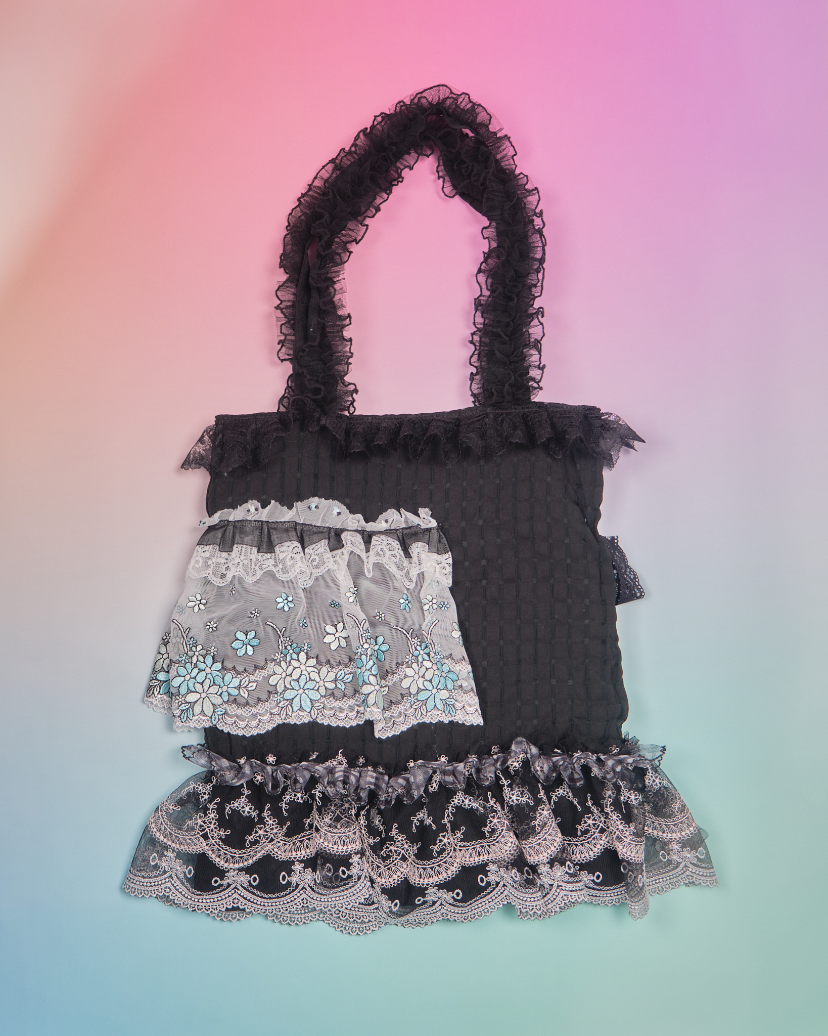 11920 蕾絲格子托特包