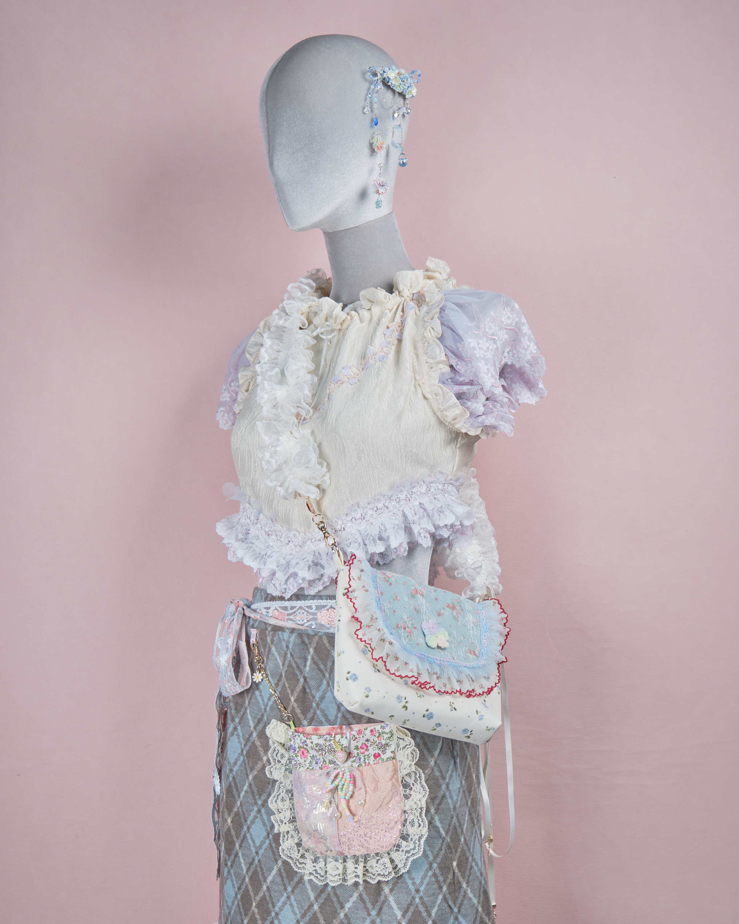 11919 碎花兩用手製小手袋