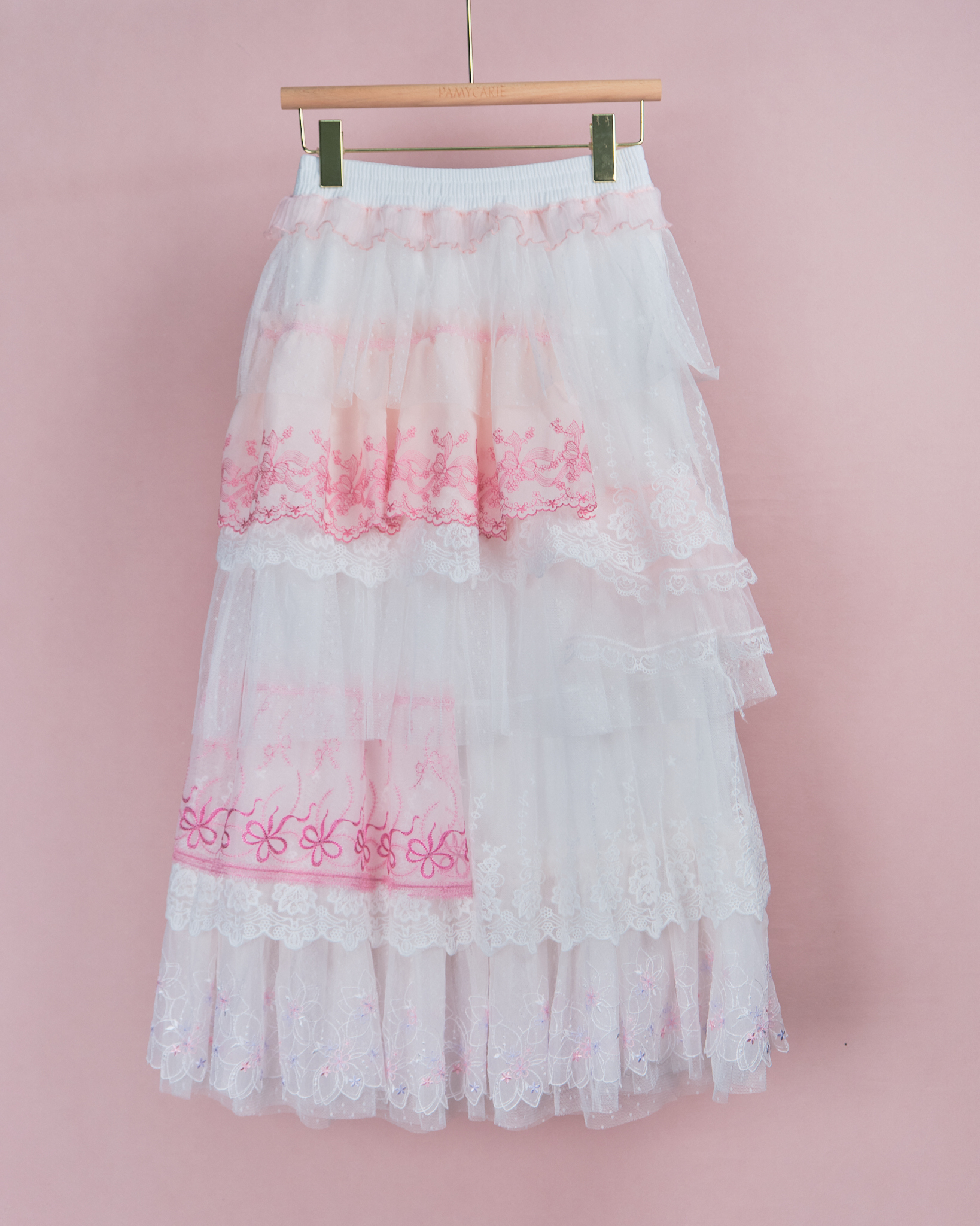 11941 Layered Lace Long Skirt