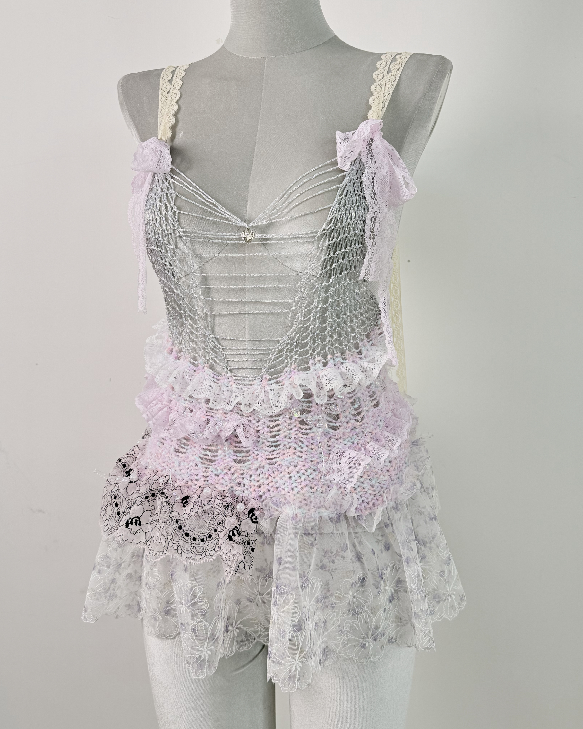 11961 Handmade Knit with Beaded Top