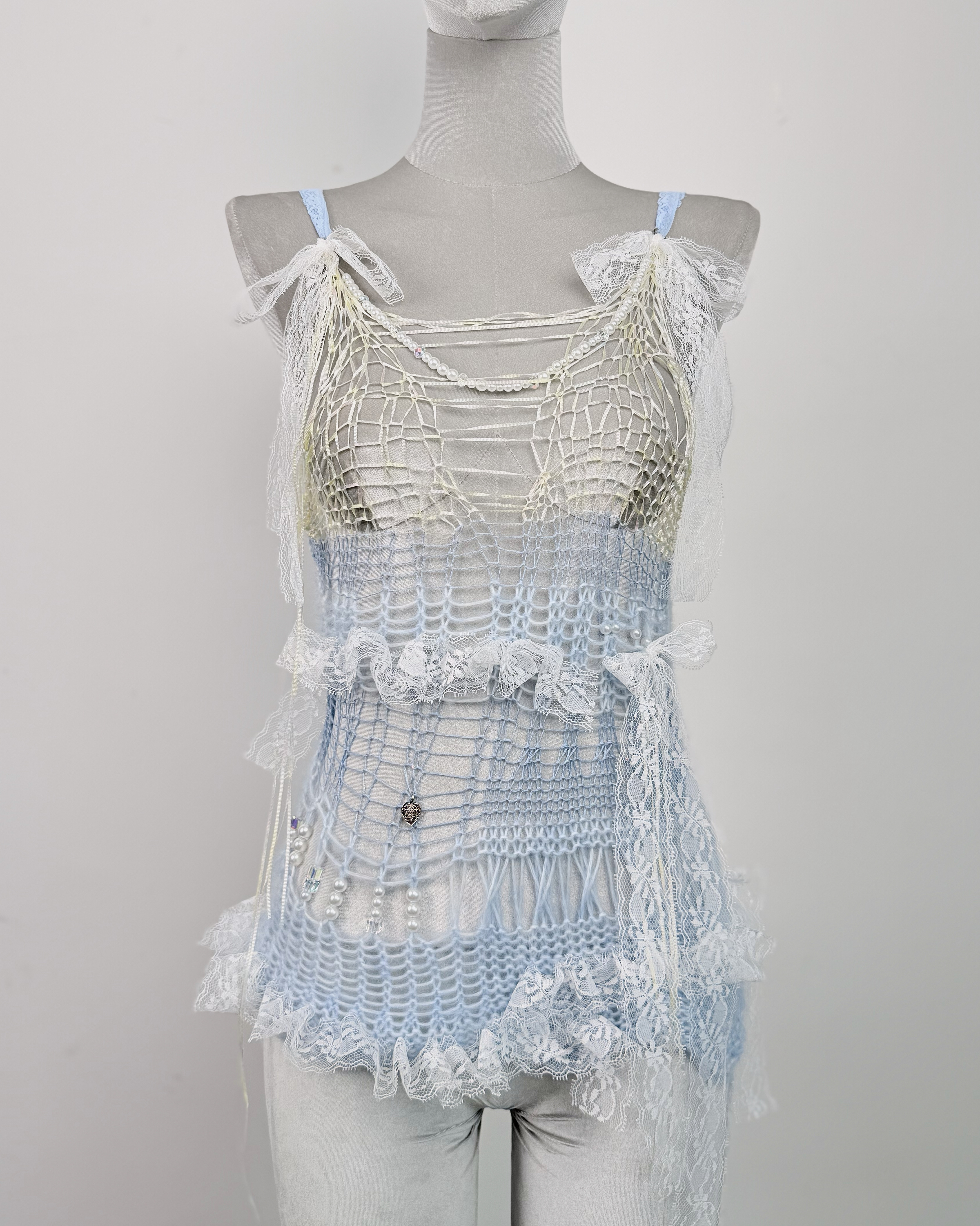 11978 Handmade Knit with Beaded Top