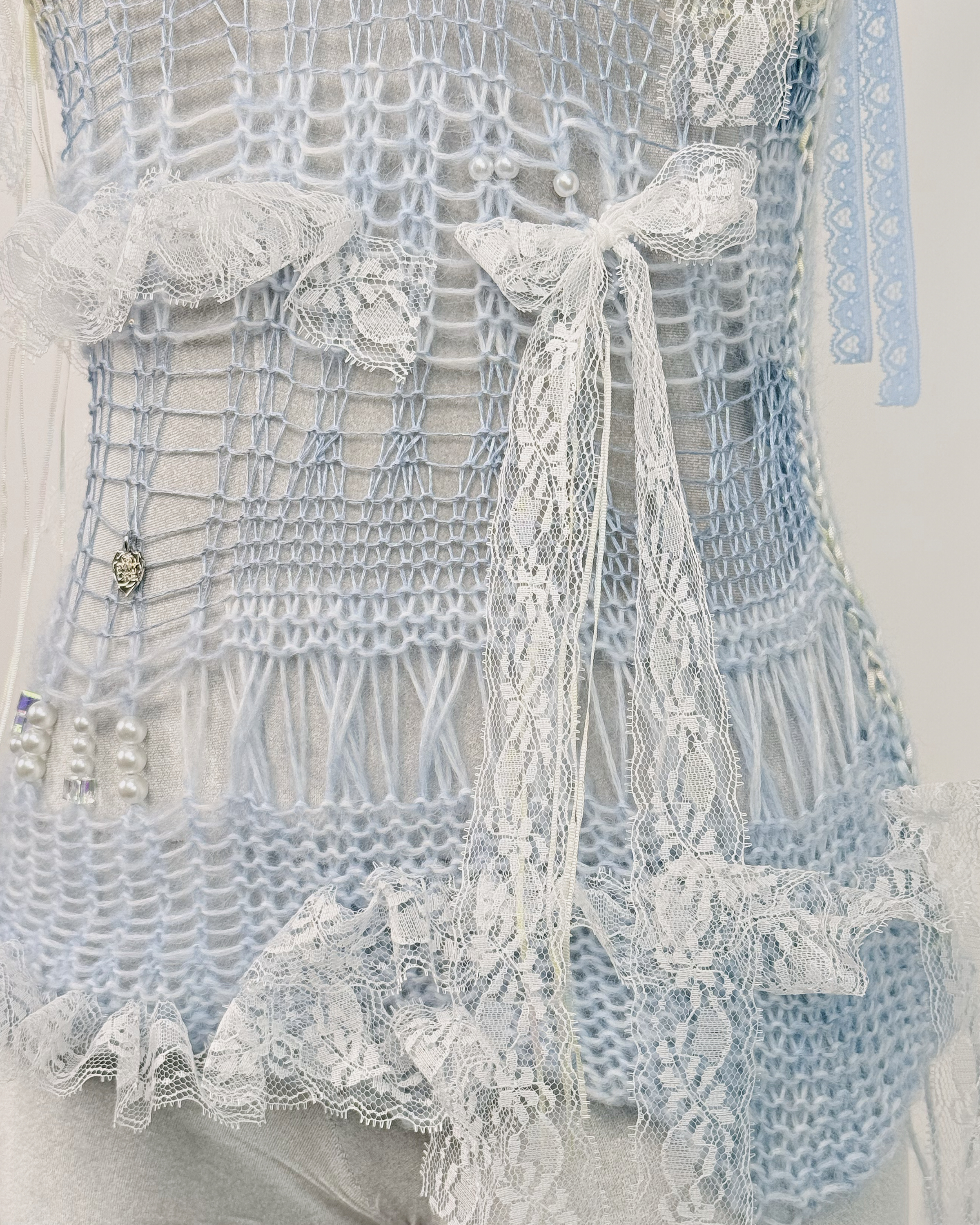 11978 Handmade Knit with Beaded Top