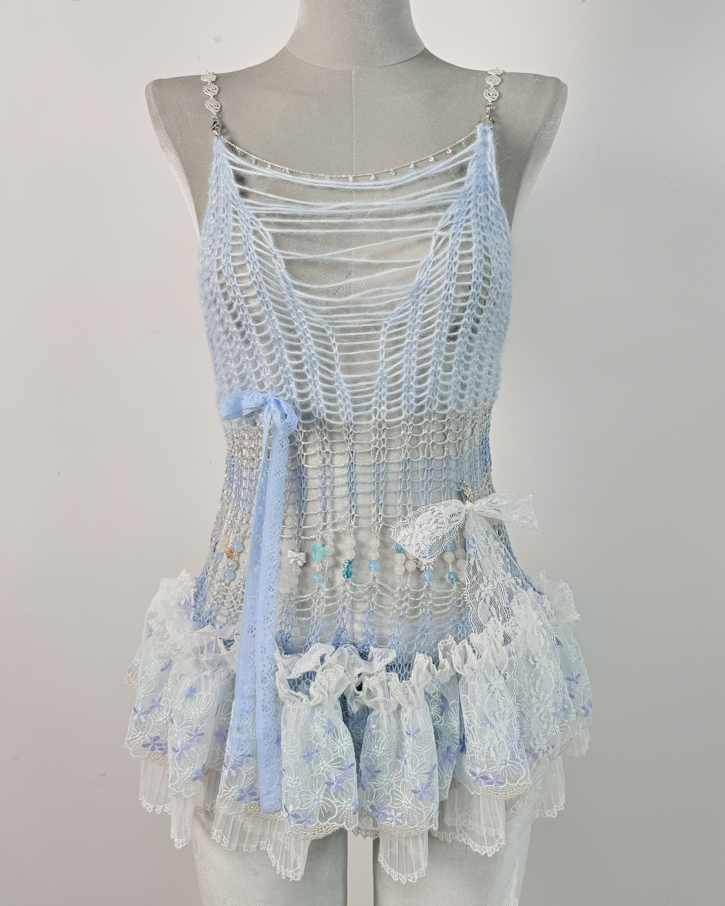 11979 Handmade Knit with Beaded Top