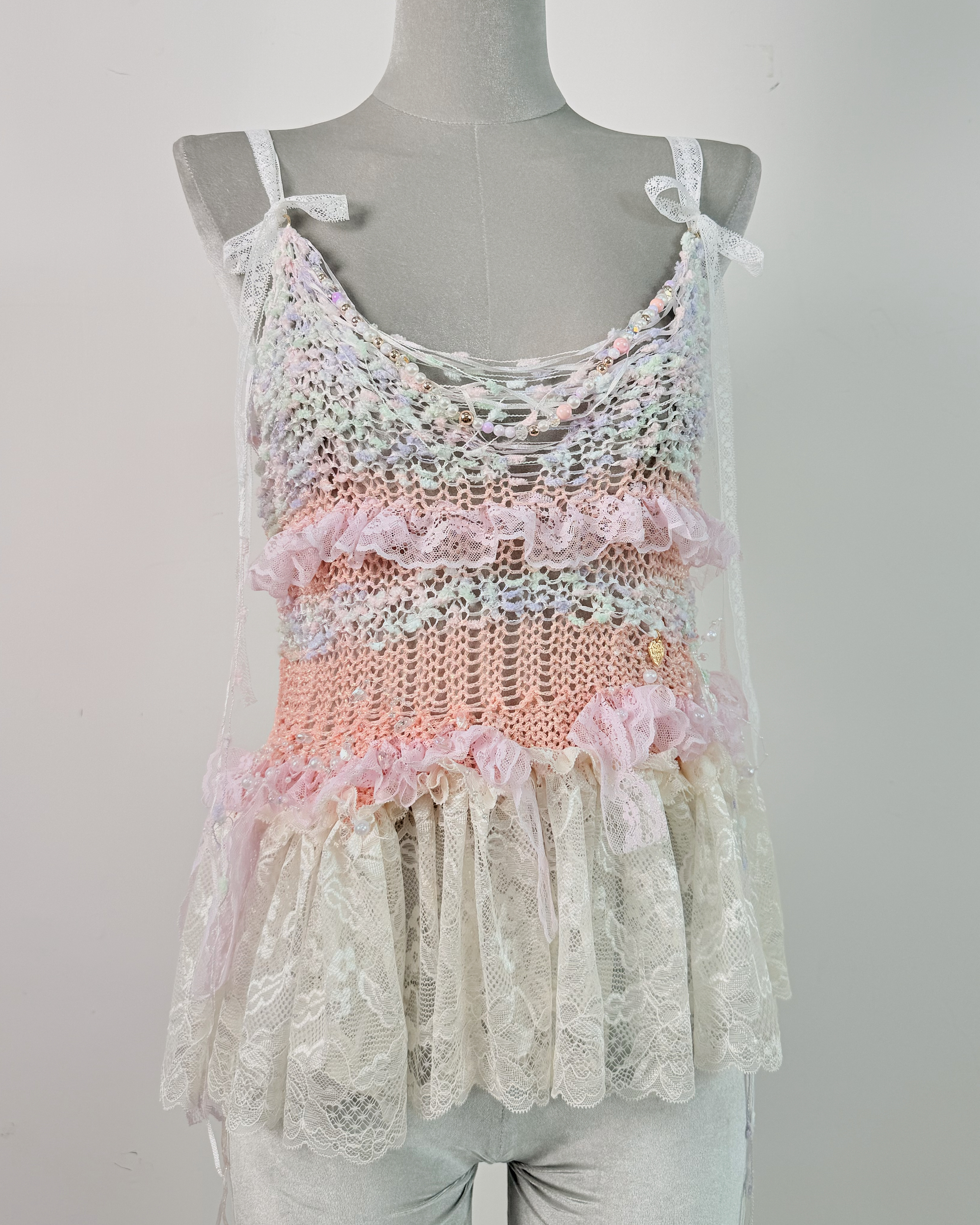 11980 Handmade Knit with Beaded Top