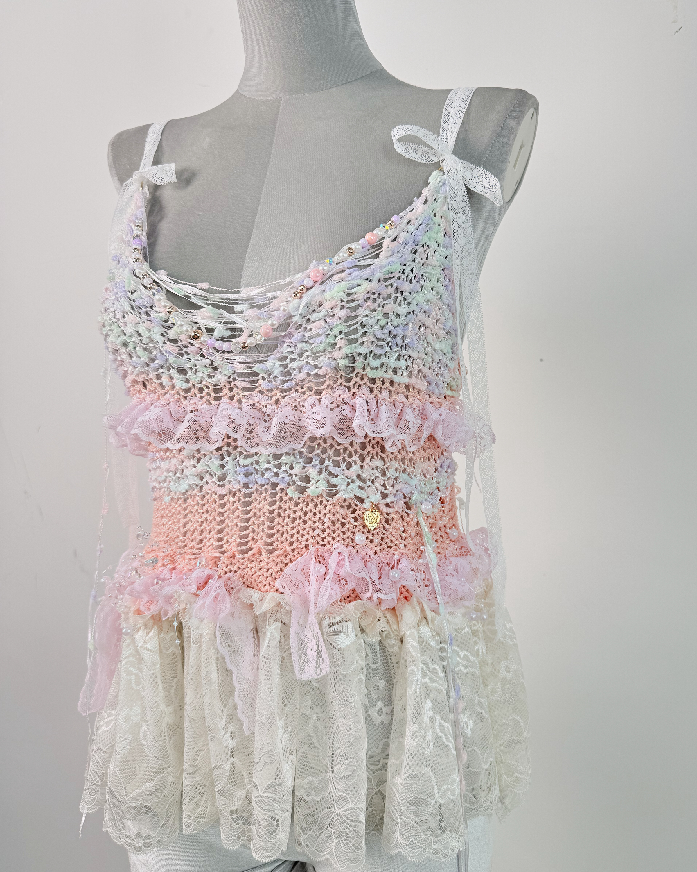 11980 Handmade Knit with Beaded Top