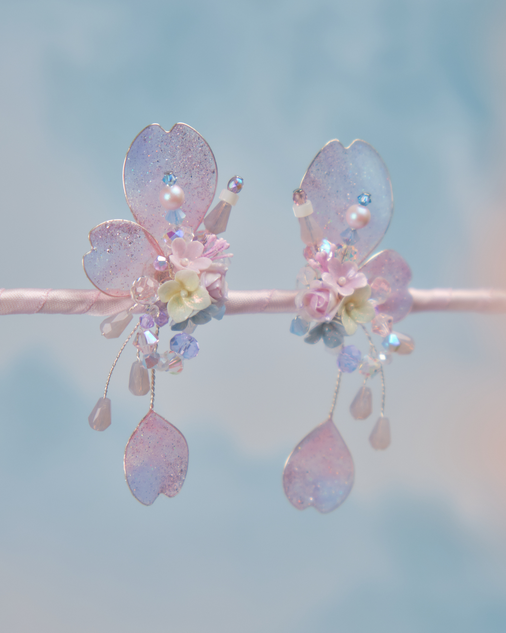 11768 櫻花精靈S925中長耳環