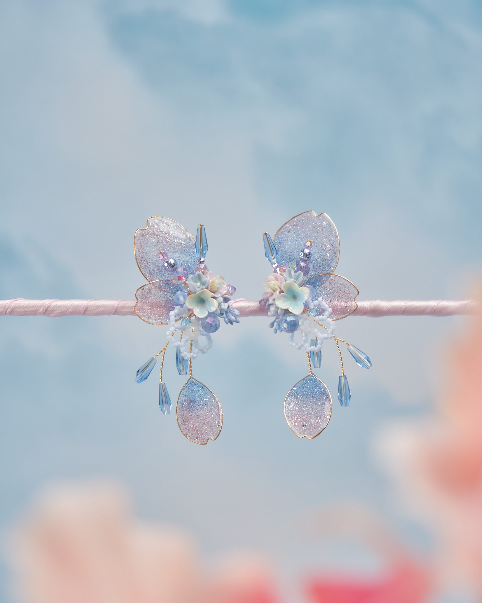 11770 櫻花精靈S925中長耳環