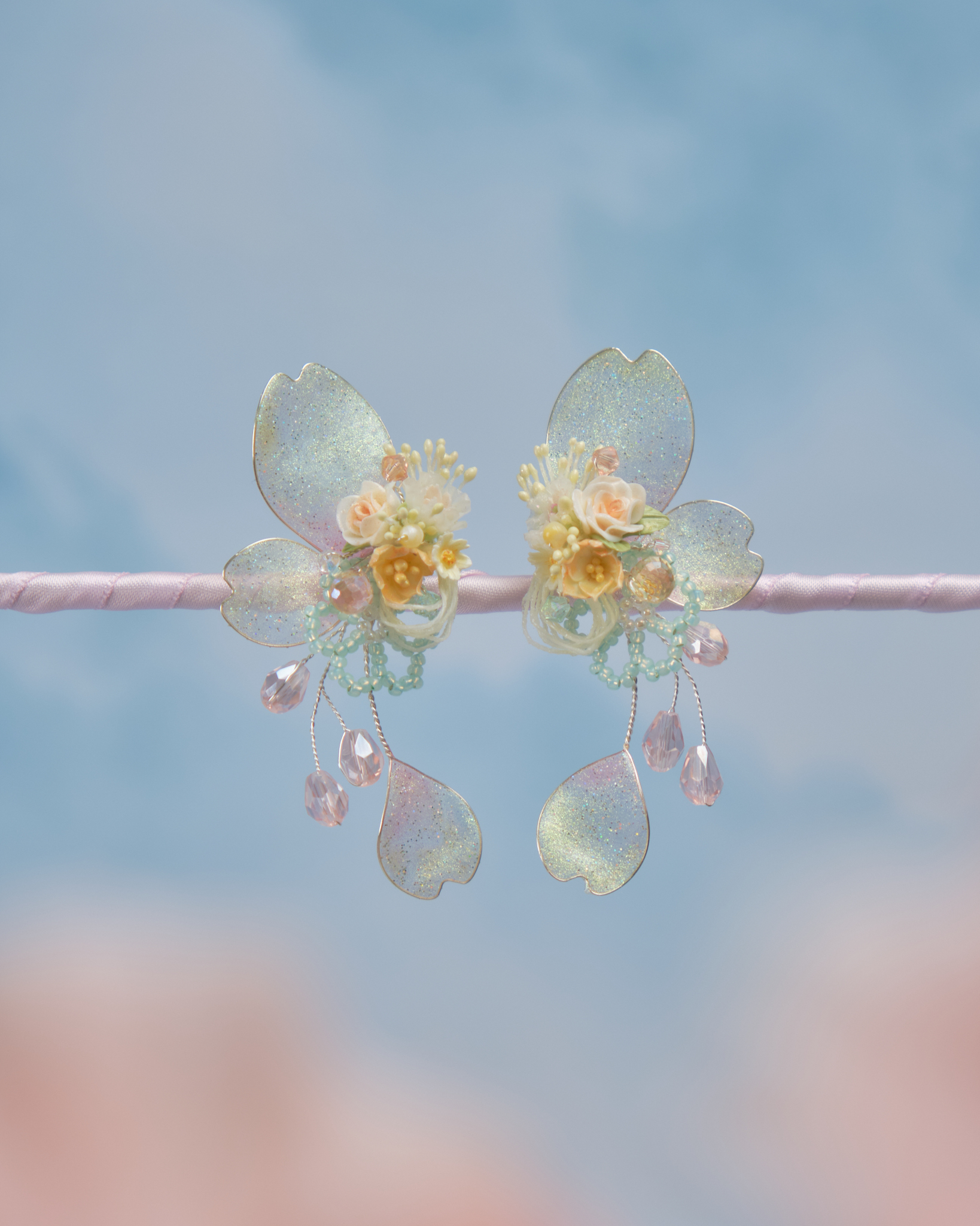 11772 櫻花精靈S925中長耳環