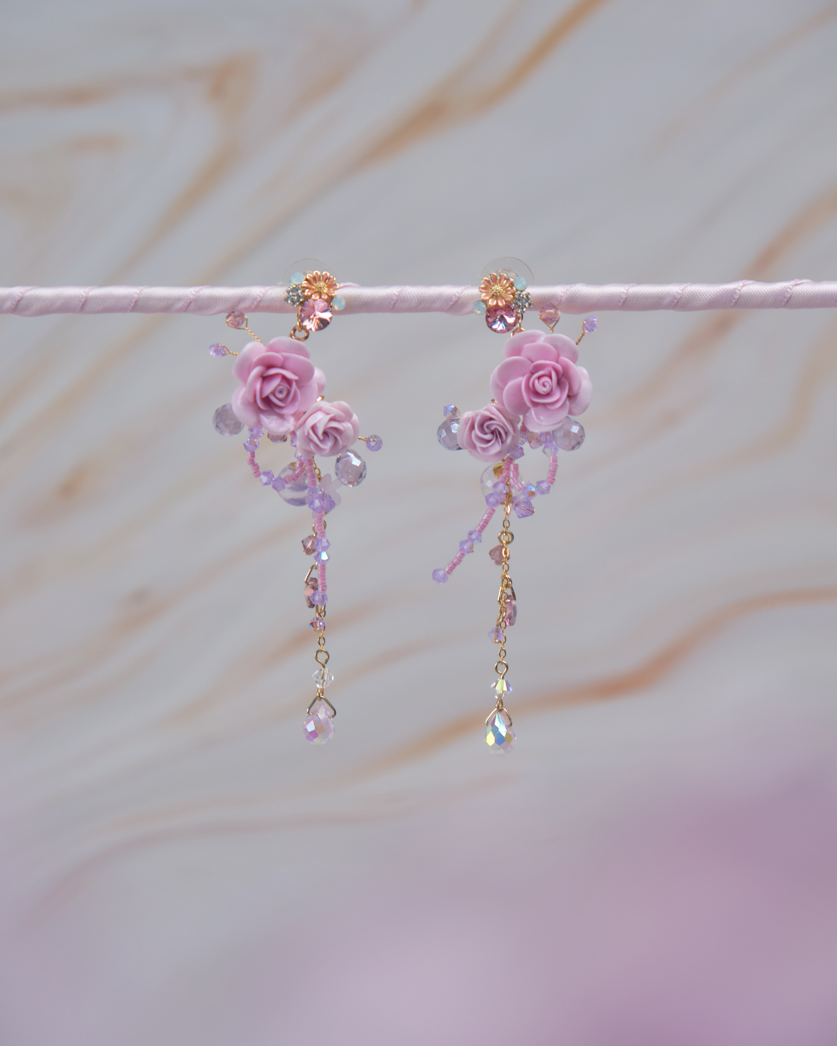 11774 繁花晶蝶S925兩用長耳環