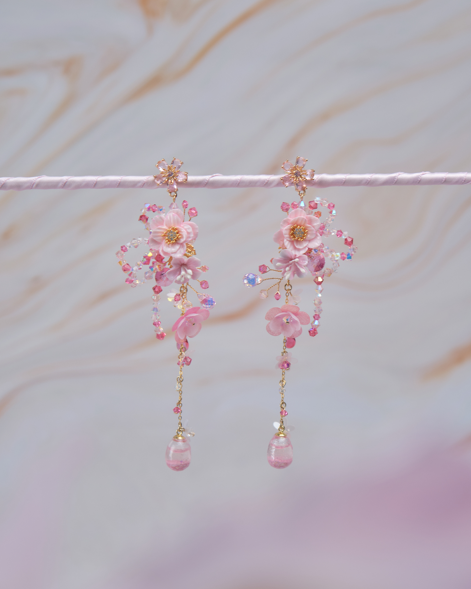 11775 繁花晶蝶S925兩用長耳環