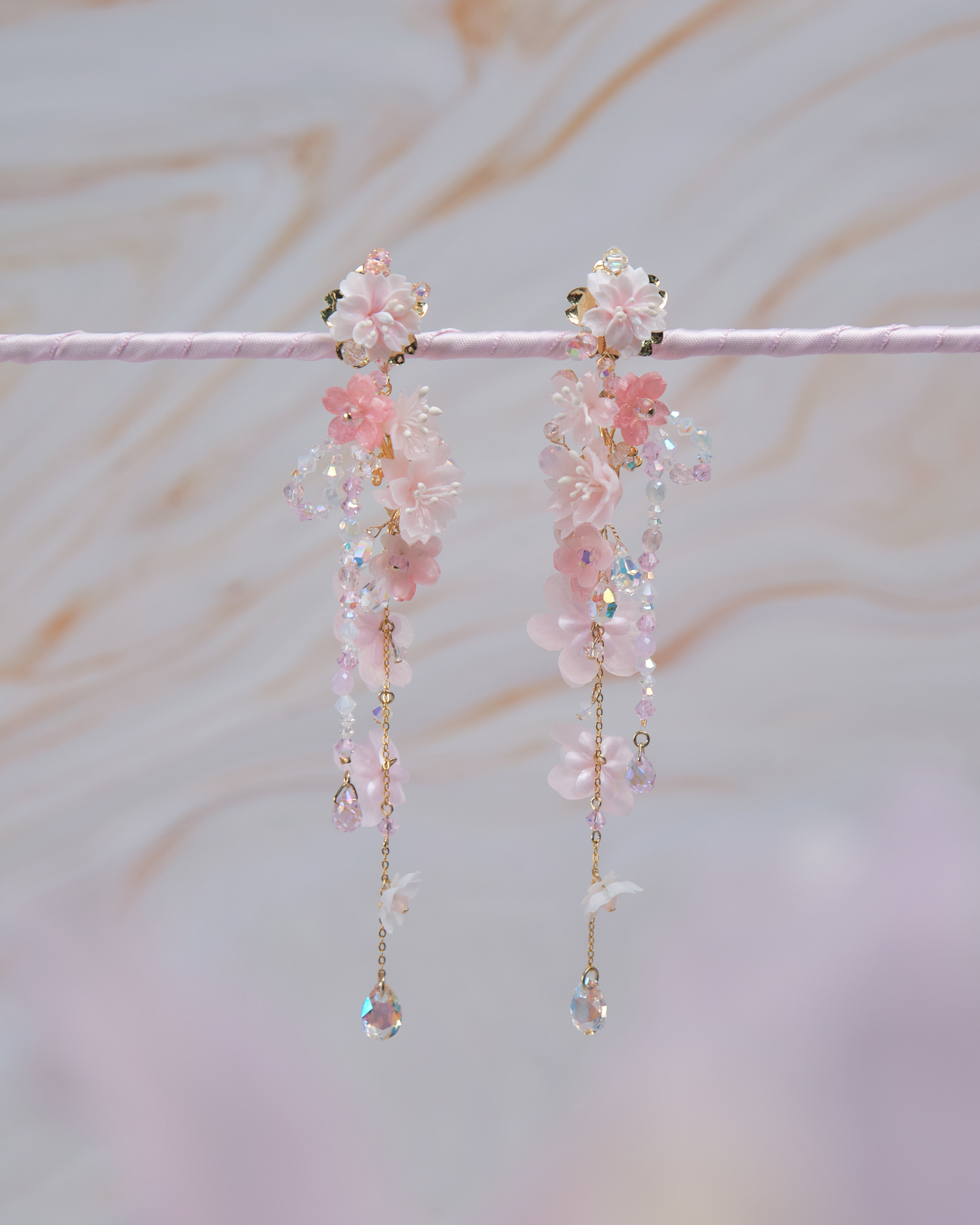 11776 繁花晶蝶S925兩用長耳環