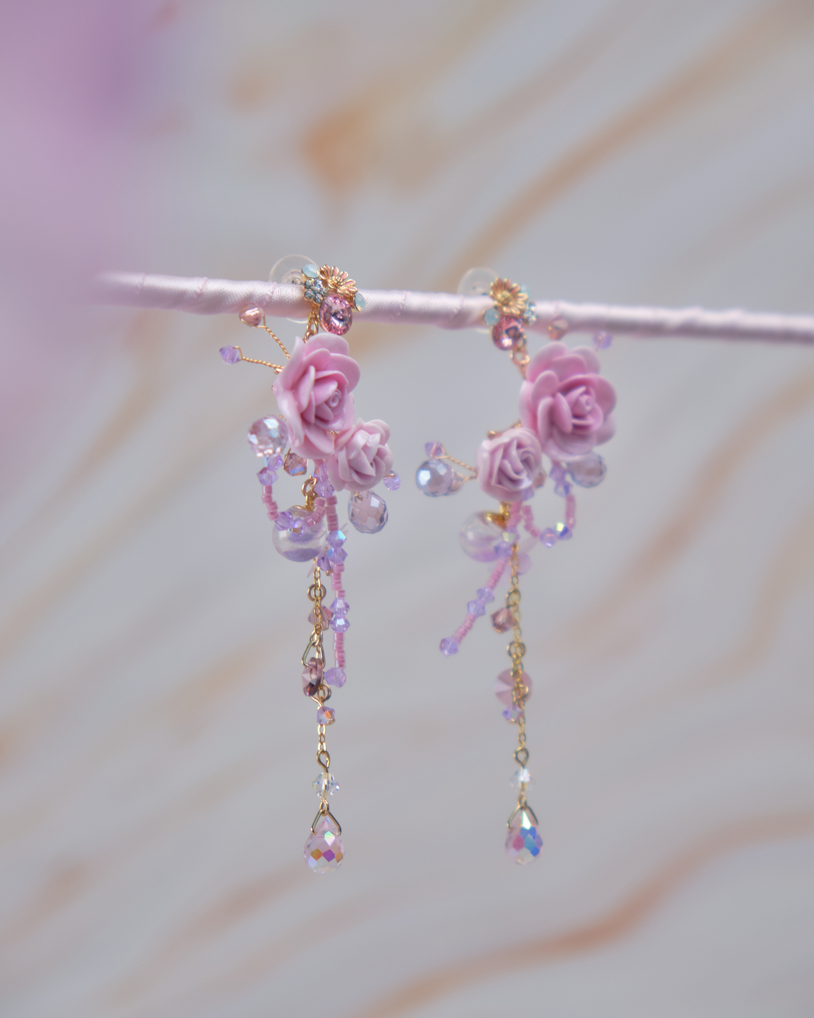 11774 繁花晶蝶S925兩用長耳環