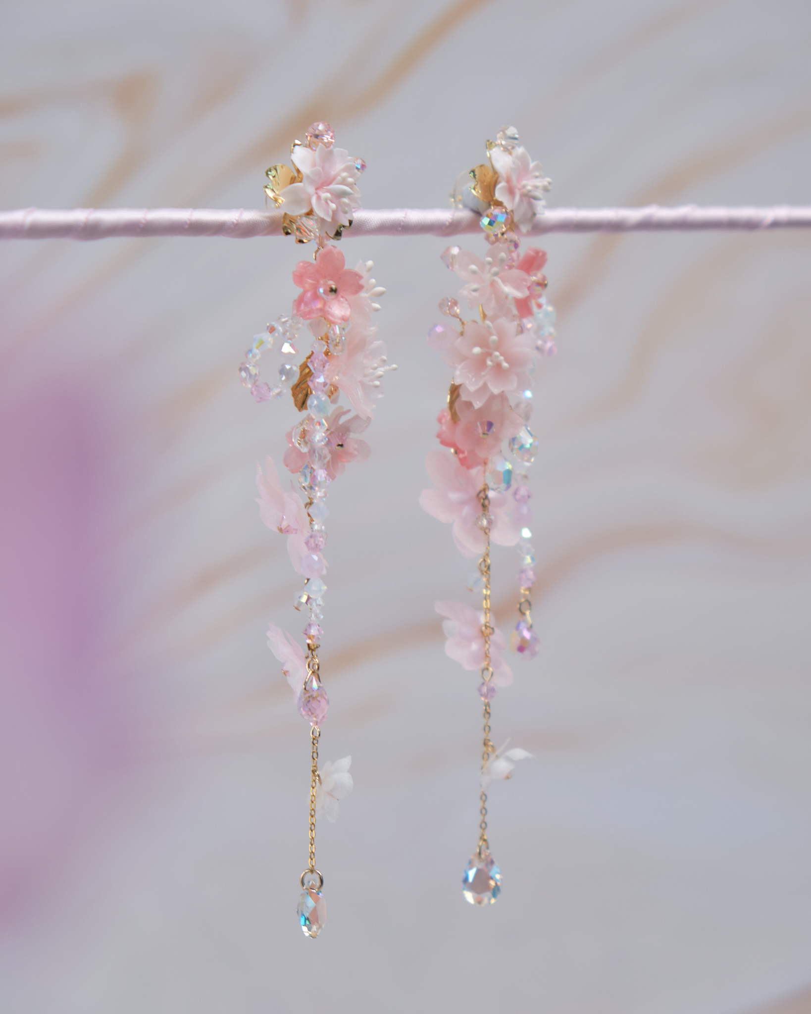 11776 繁花晶蝶S925兩用長耳環