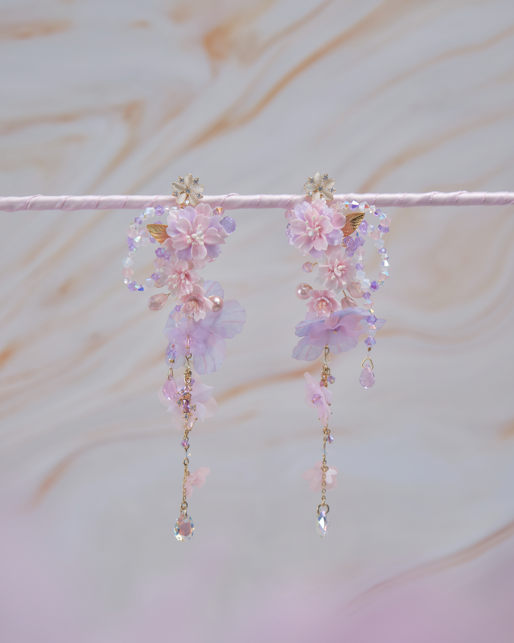 11778 繁花晶蝶S925兩用長耳環
