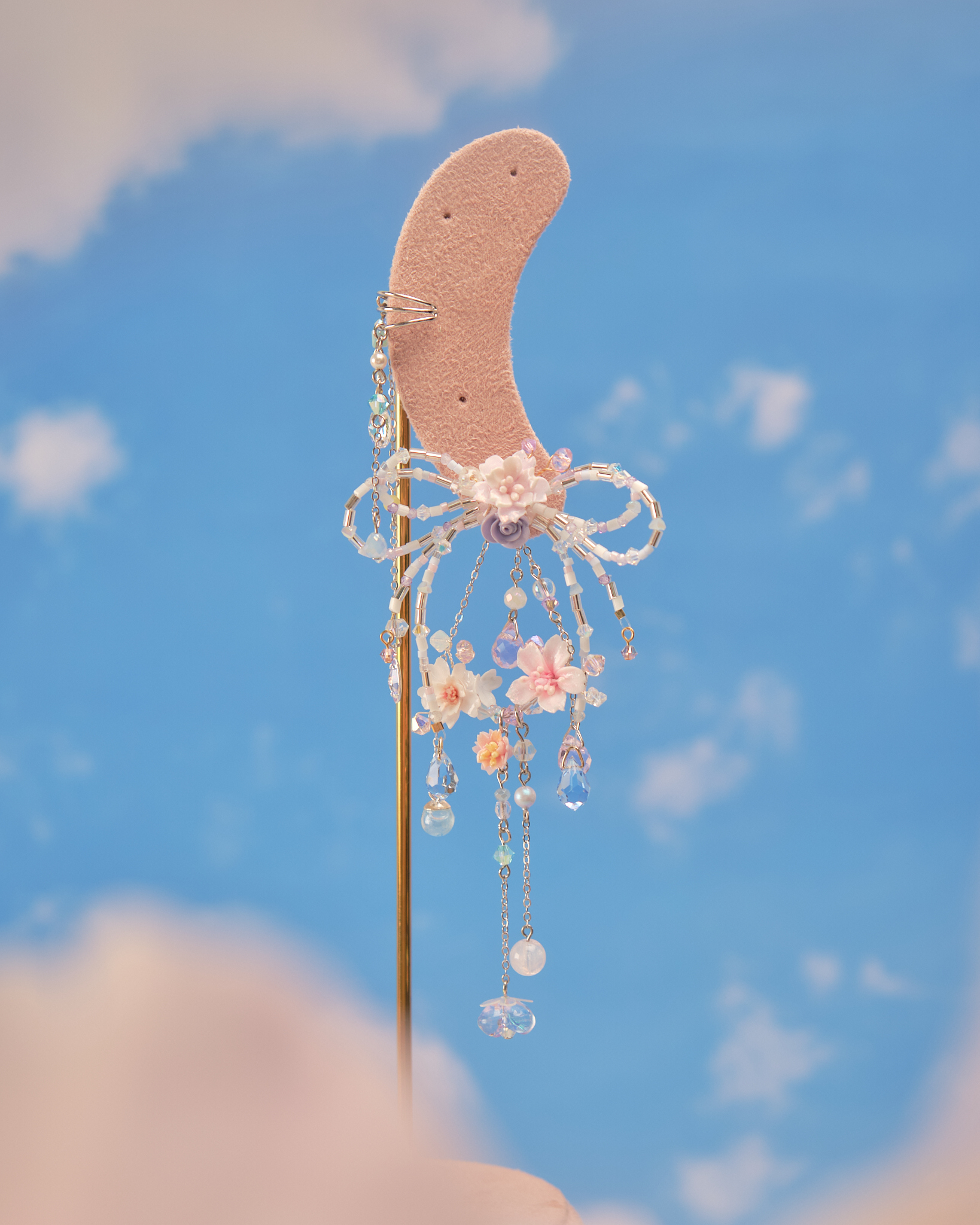 11802 飛天韆鞦不對稱S925多用耳環配耳骨夾