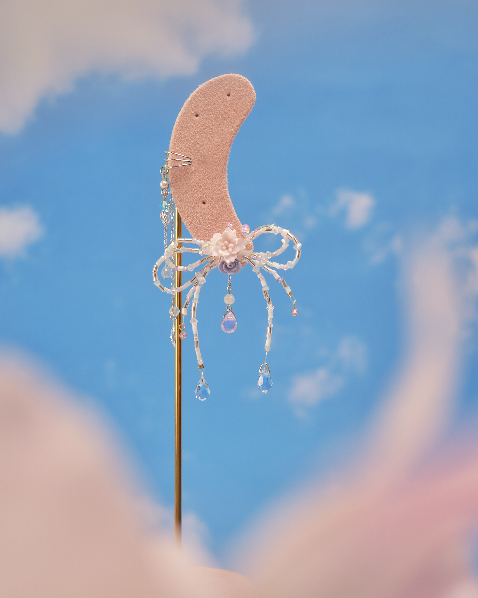 11802 飛天韆鞦不對稱S925多用耳環配耳骨夾