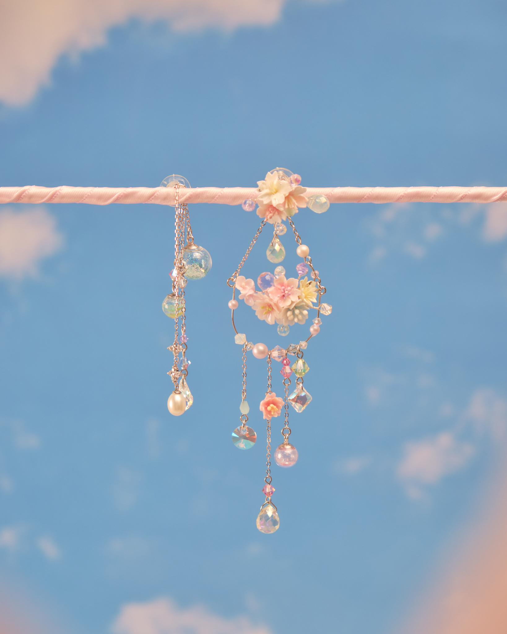 11805 飛天韆鞦不對稱S925多用耳環配耳鏈