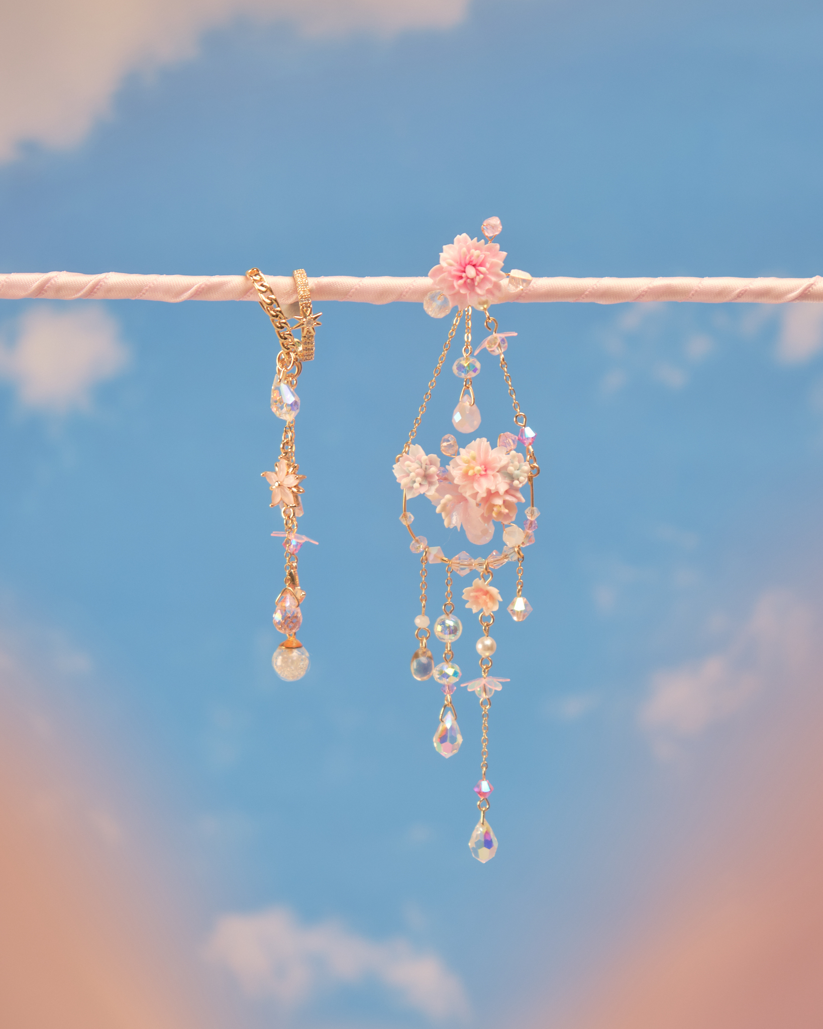 11807 飛天韆鞦不對稱S925多用耳環配耳骨夾