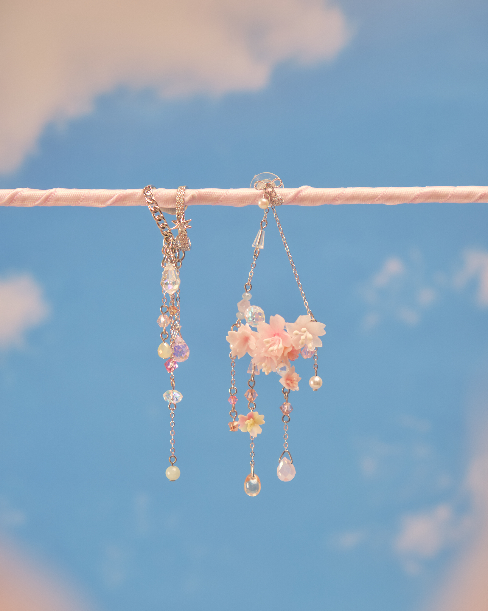 11808 飛天韆鞦不對稱S925多用耳環配耳骨夾