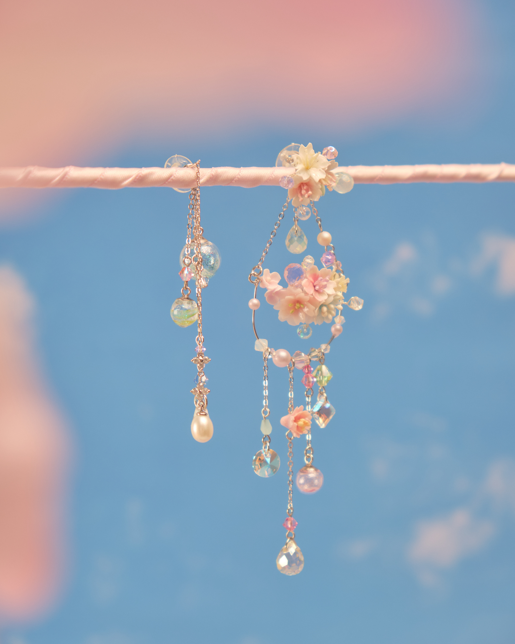 11805 飛天韆鞦不對稱S925多用耳環配耳鏈