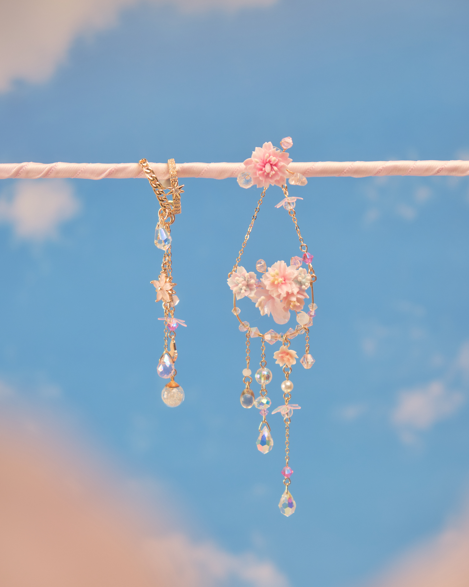 11807 飛天韆鞦不對稱S925多用耳環配耳骨夾