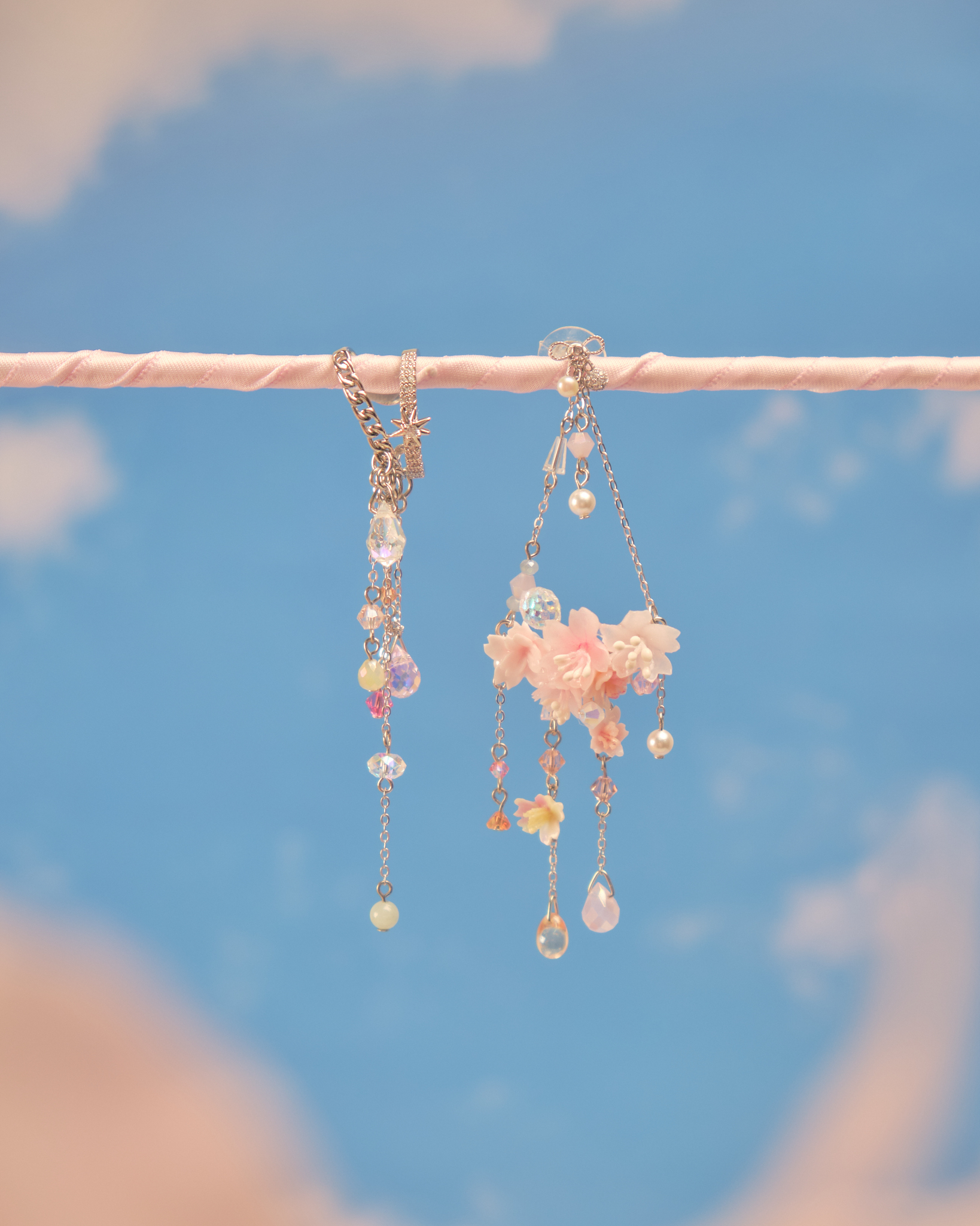 11808 飛天韆鞦不對稱S925多用耳環配耳骨夾