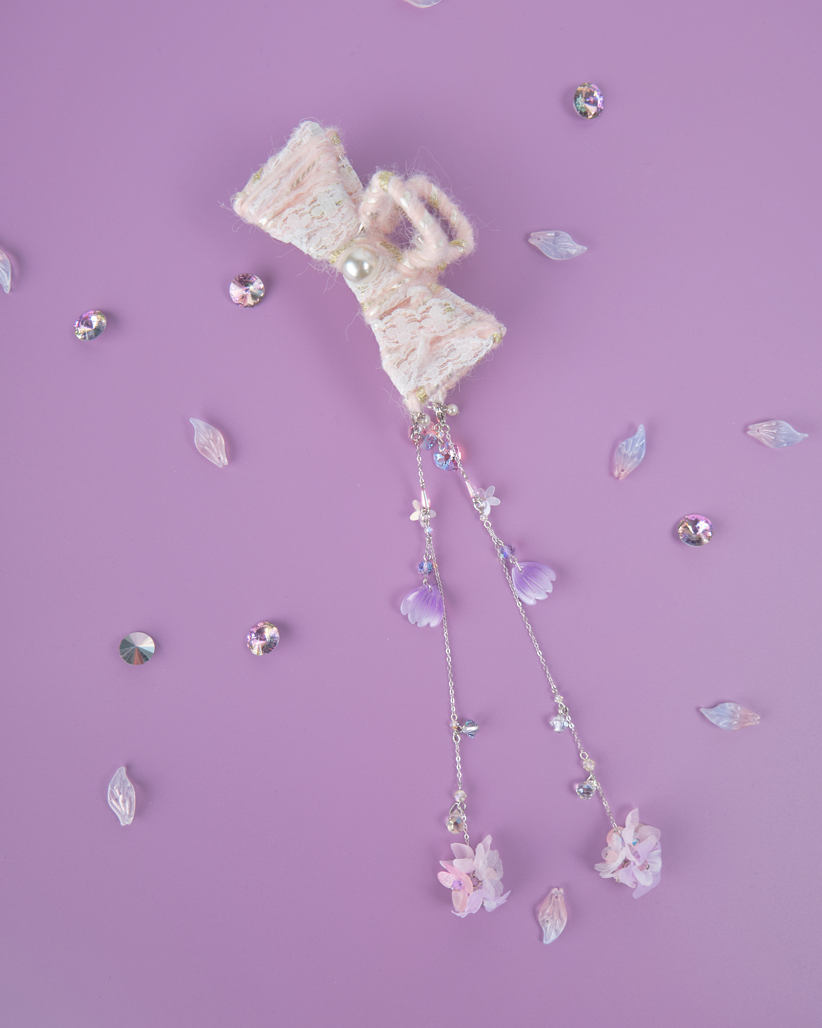 11826 手工繞線織帶鯊魚夾